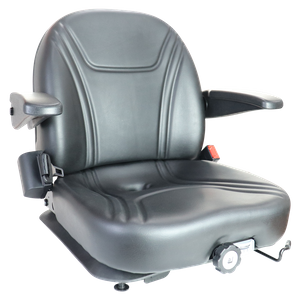 Asiento de montacargas de PVC negro con orificio de drenaje de agua