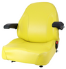 Asiento con respaldo alto de PVC amarillo con reposabrazos