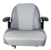 Asiento agrícola universal de PVC gris con reposabrazos