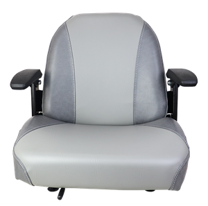 Asiento agrícola universal de PVC gris con reposabrazos