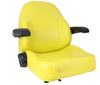 Asiento con respaldo alto de PVC amarillo con reposabrazos