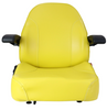 Asiento con respaldo alto de PVC amarillo con reposabrazos