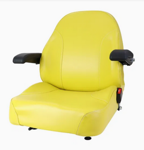 Asiento de tractor cortacésped ZTR de PVC amarillo con respaldo alto