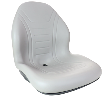Asiento envolvente moldeado de plástico PVC gris con múltiples orificios de montaje